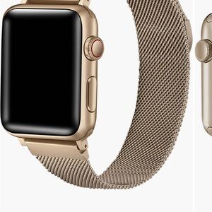 Buy one get one free, rose gold, and black apple metal Black Mesh Watch Bands